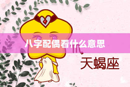 八字配偶看什么意思