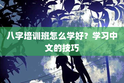 八字培训班怎么学好？学习中文的技巧