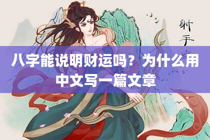 八字能说明财运吗？为什么用中文写一篇文章