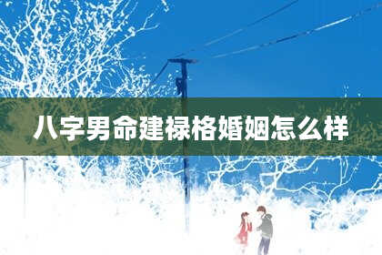 八字男命建禄格婚姻怎么样