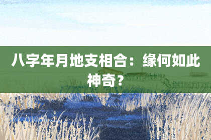 八字年月地支相合：缘何如此神奇？