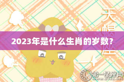2023年是什么生肖的岁数？