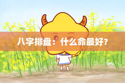 八字排盘:什么命最好?