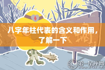 八字年柱代表的含义和作用，了解一下
