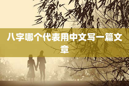 八字哪个代表用中文写一篇文章