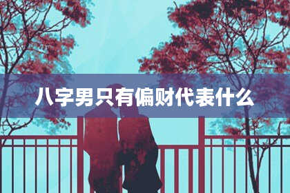 八字男只有偏财代表什么