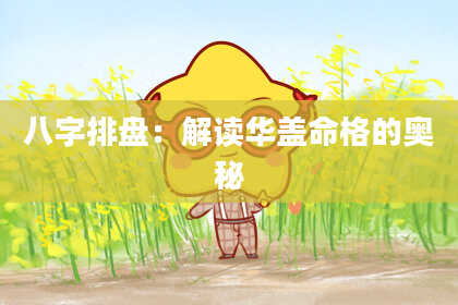 八字排盘：解读华盖命格的奥秘