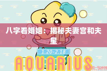 八字看婚姻：揭秘夫妻宫和夫星