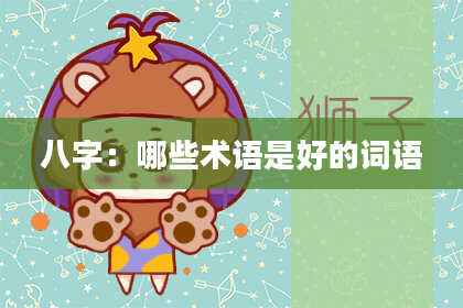 八字：哪些术语是好的词语