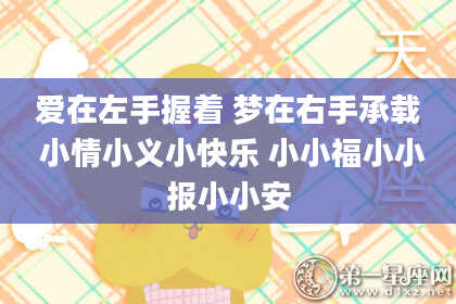 爱在左手握着 梦在右手承载 小情小义小快乐 小小福小小报小小安