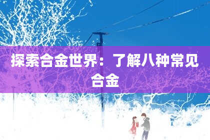 探索合金世界:了解八种常见合金