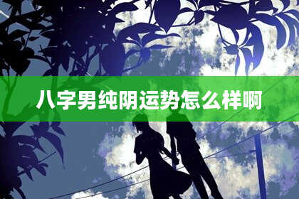 八字男纯阴运势怎么样啊