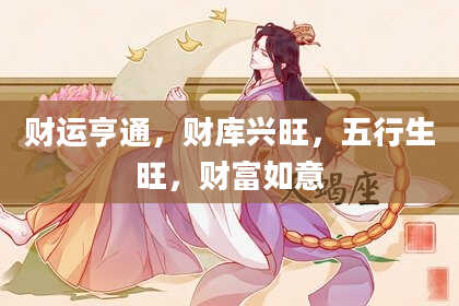 财运亨通，财库兴旺，五行生旺，财富如意