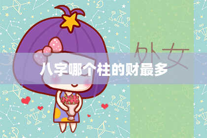 八字哪个柱的财最多