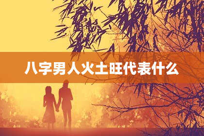 八字男人火土旺代表什么