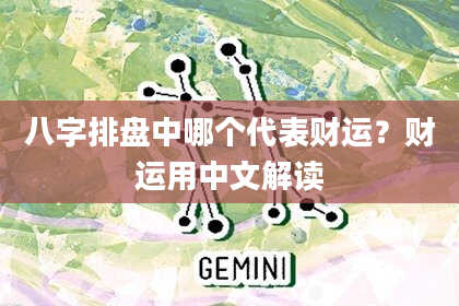 八字排盘中哪个代表财运？财运用中文解读