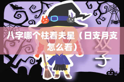 八字哪个柱看夫星（日支月支怎么看）
