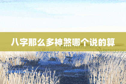 八字那么多神煞哪个说的算