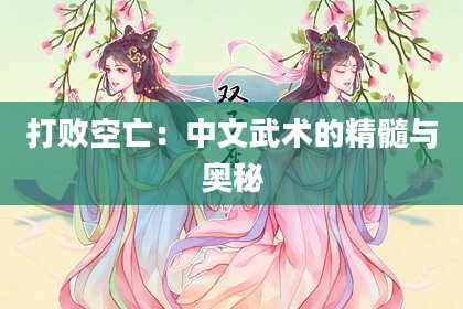打败空亡：中文武术的精髓与奥秘
