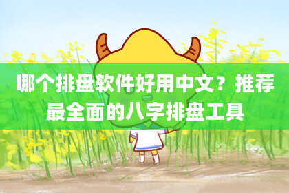 哪个排盘软件好用中文？推荐最全面的八字排盘工具