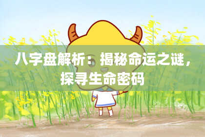 八字盘解析：揭秘命运之谜，探寻生命密码