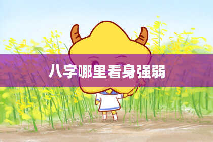 八字哪里看身强弱