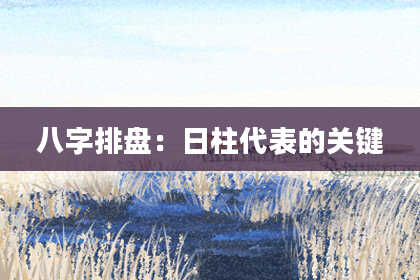 八字排盘：日柱代表的关键