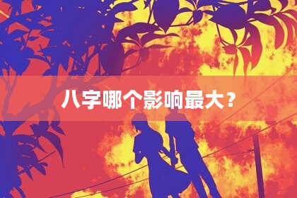 八字哪个影响最大？