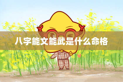 八字能文能武是什么命格