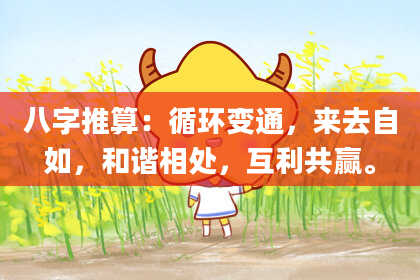 八字推算：循环变通，来去自如，和谐相处，互利共赢。