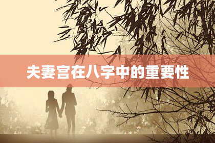 夫妻宫在八字中的重要性